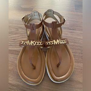 Michael Kors leather sandals luggage color 7,5 size